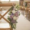 2 Pieces Wedding Aisle Chair Decoration Ready To Use Artificial Flower Swag Set Handmade
