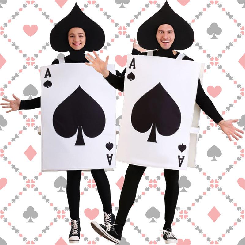 Wonderland Alice In Ace Of Spades Party Costume Cosplay Halloween Poker Jumpsuit