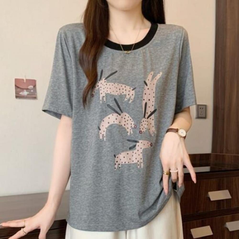 Navava Dog PrinTing ShorT Sleeve T shirT nT2457