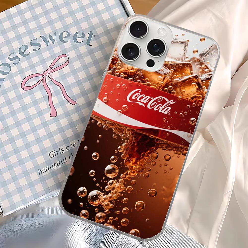 C-CocaC-Cola For iPhone 14 Pro Max 13 17 11 16 12 15 Air Plus Satin Colorful Phone Case