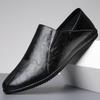 Men S Breathable Slip On Driver Shoes Soft Sole Business Casual Loafers Black