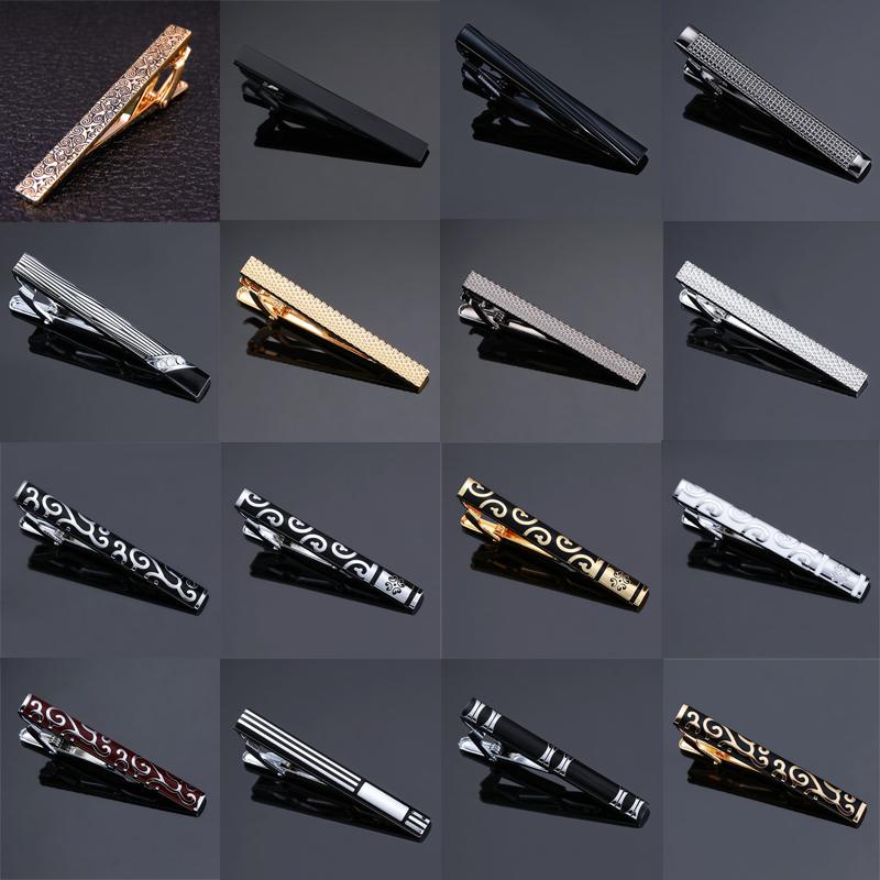 high-end Tie Clip Classic golden Clasp Pin for men's Accessories jewelry gifts