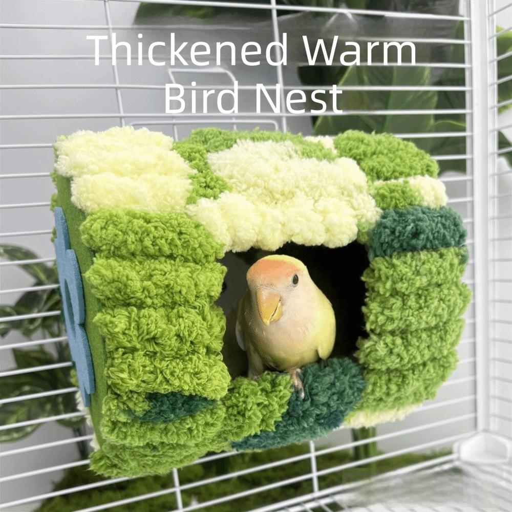 Thickened Warm Parrot Nest Flannel Colorful Bird Cage House Cylinder Design with Pads Hanging Hammock Breeding Season