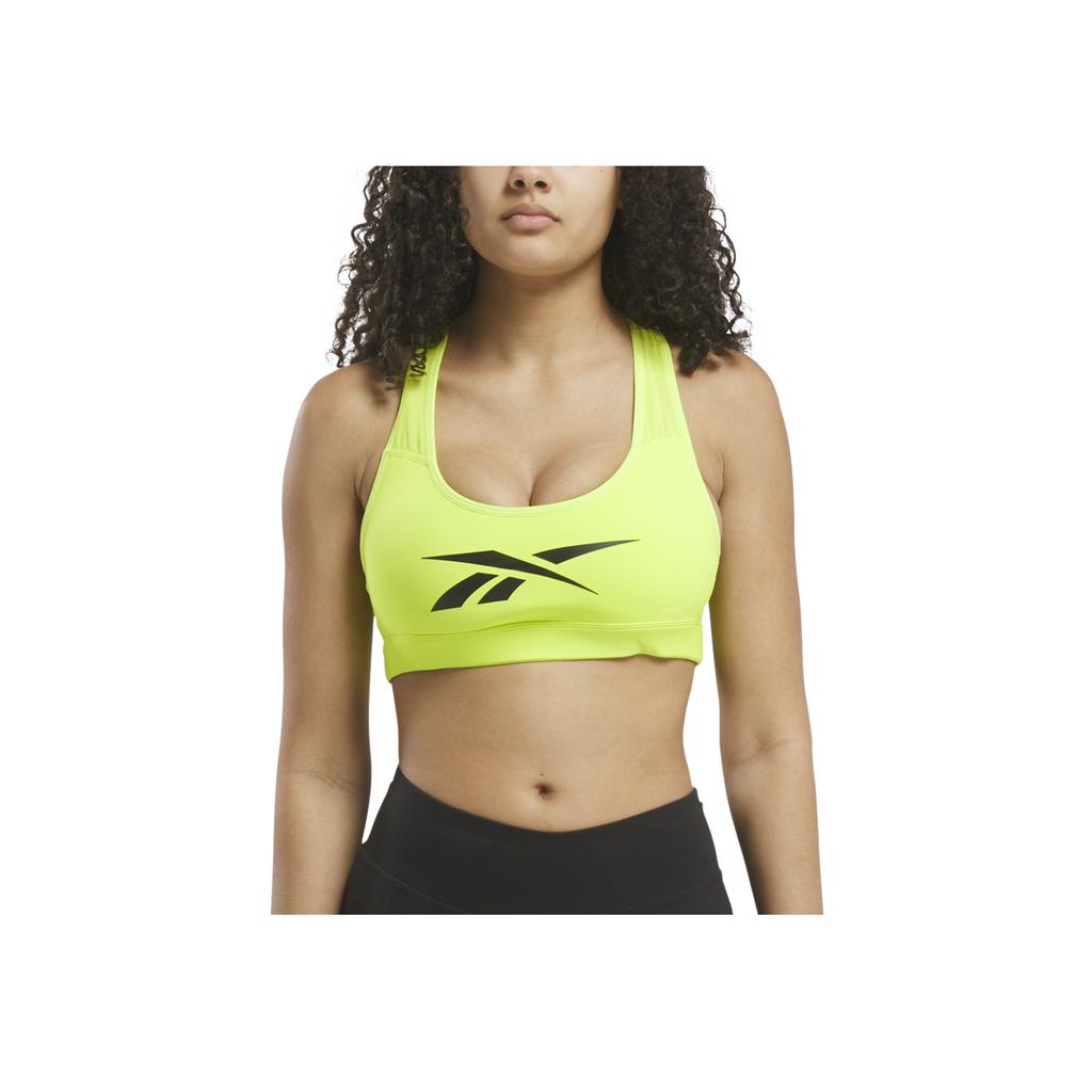 Reebok Simple Slim Fit Comfortable Fitness Yoga Medium Support Sports Bra Women Underwear Fluorescent-Green 100206195