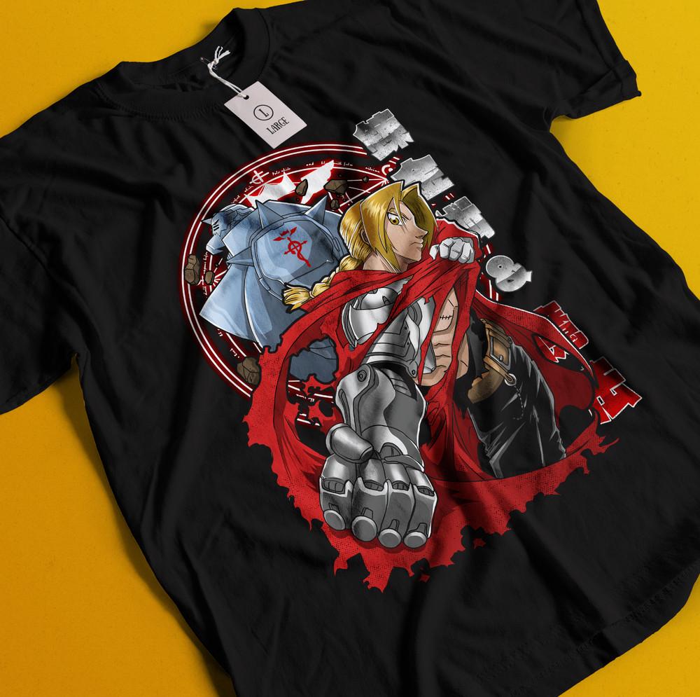 

Fullmetal Alchemist T-Shirt FMA Brotherhood Edward Elric Alphonse Elric Shirt 2XL