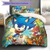 Sonic the Hedgehog Pattern Bedding Quilt Set  Home Decoration  Gift (1 * Duvet Cover + 2 * Pillowcase  Without Core)