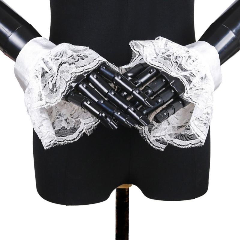 Elizabethanischer Chiffon-Rüschenkragen Manschettenärmel für Mittelalterkostüm Abnehmbar für historische Nachstellungen und Veranstaltung