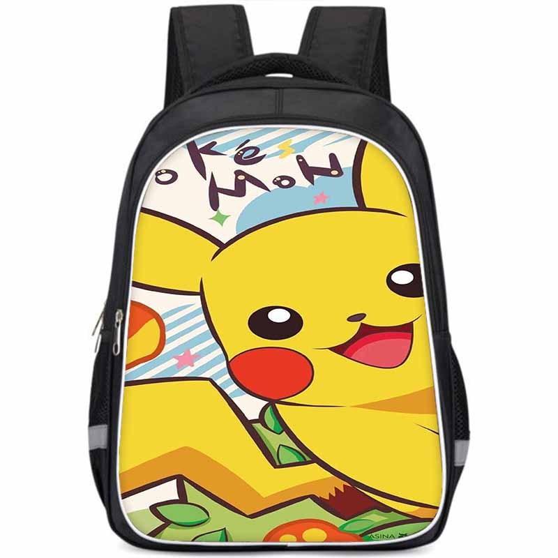 Pikachu Large Capacity Lightweight 3d Oxford Cloth Kids Backpack For School Education
