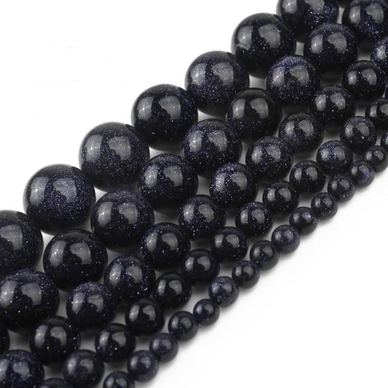 Natural Stone Beads Blue Sandstone Beads 4/6/8/10mm Beads For Jewelry Making DIY Necklace Accessories