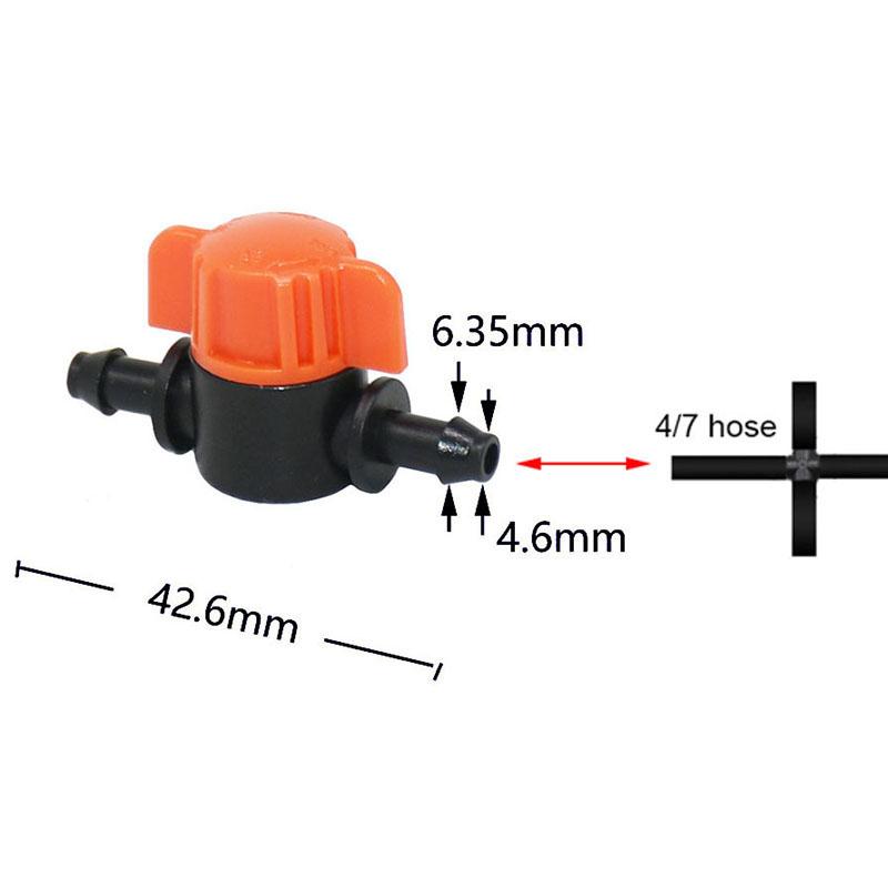 

4/7 мм 6 мм шланг, водяной клапан, садовый автоматический соединитель для капельного орошения, система 1/4 мини-труба для полива, колючий переключатель, фитинги для управления A