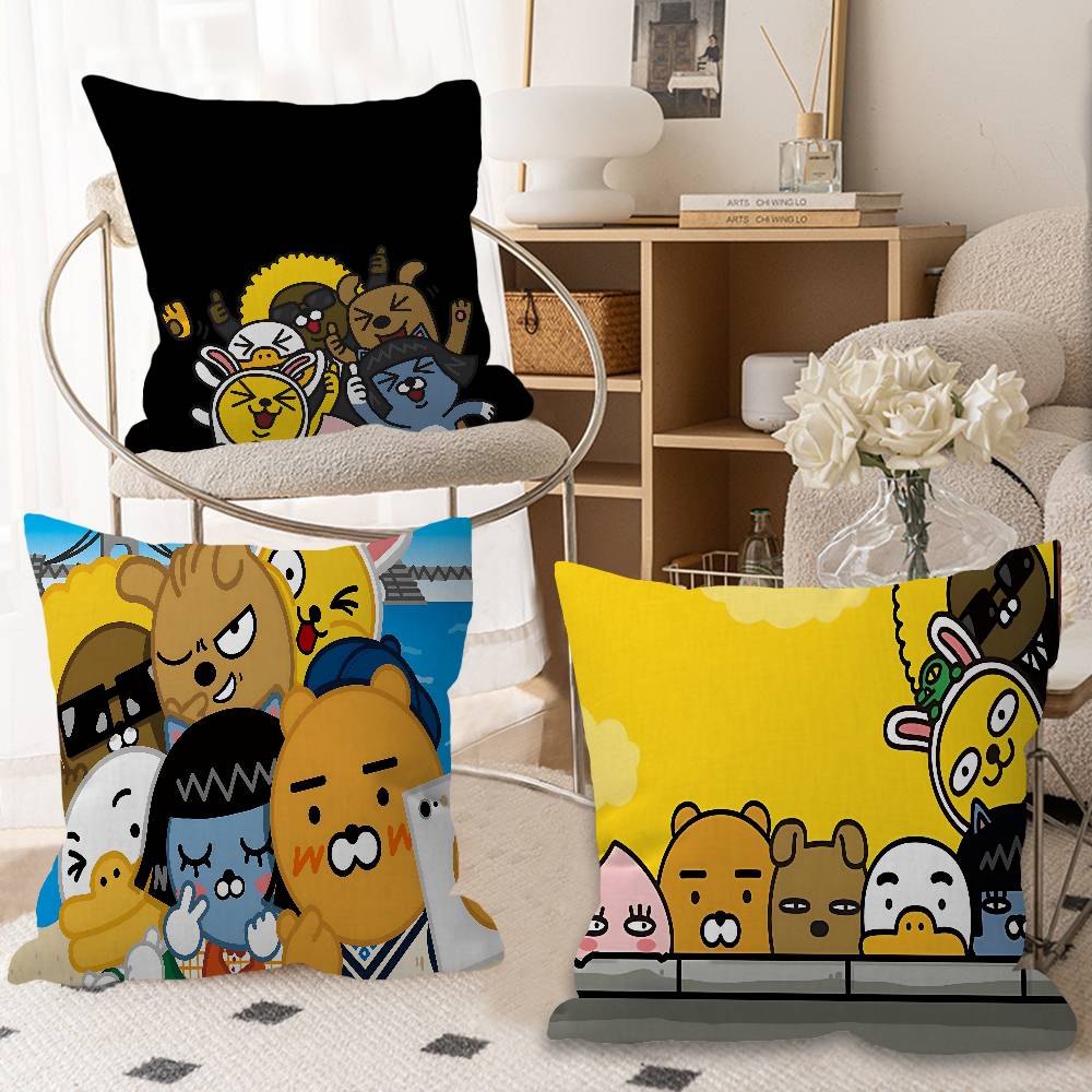 K-KAKAOS FRIENDS Cartoon Maple Design Cushion Cover Happy Autumn Harvest Decor Holiday Decorati Pillow Cover