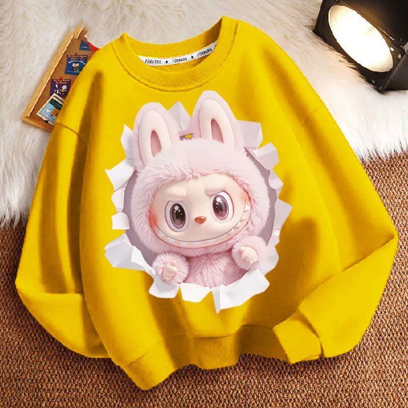 

Весенне-осенняя модная толстовка с круглым вырезом для мальчиков и девочек, детская толстовка с длинными рукавами свободного кроя 150