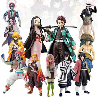 Heet Anime Demon Slayer Kimetsu no Yaiba Figuur Kamado Tanjirou Actiefiguur Agatsuma Zenitsu Nezuko Krijger PVC Model Speelgoed