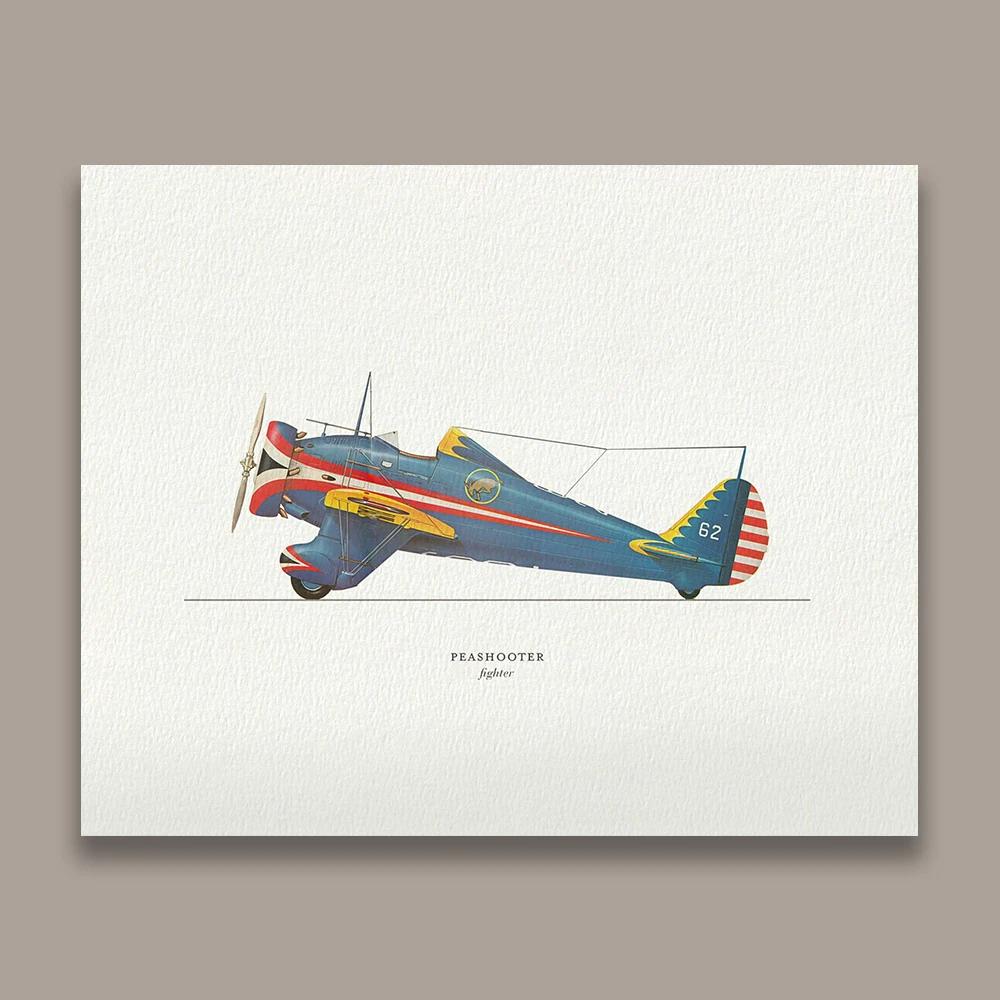 Vintage Plane Collection Poster Airplane Lover Gift Wall Art Aviation Pilot Aircraft Print Boys Kids Playroom Nursery Decoration