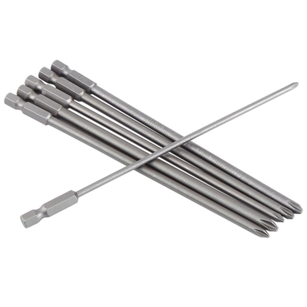 6Pcs Shank 1 4  S2 Steel 150mm Magnetic Screwdriver Bit Set Cross Head Bit Tool