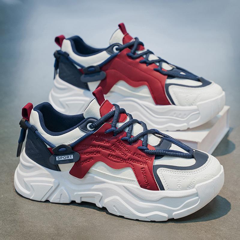 Womens Summer Breathable Casual Thick Sole White Dad Sneakers