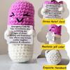Handmade Knitted Emotional Support Crochet Capsule Doll 'Chill Pill' with Card for Desktop Home Room Decor Gift