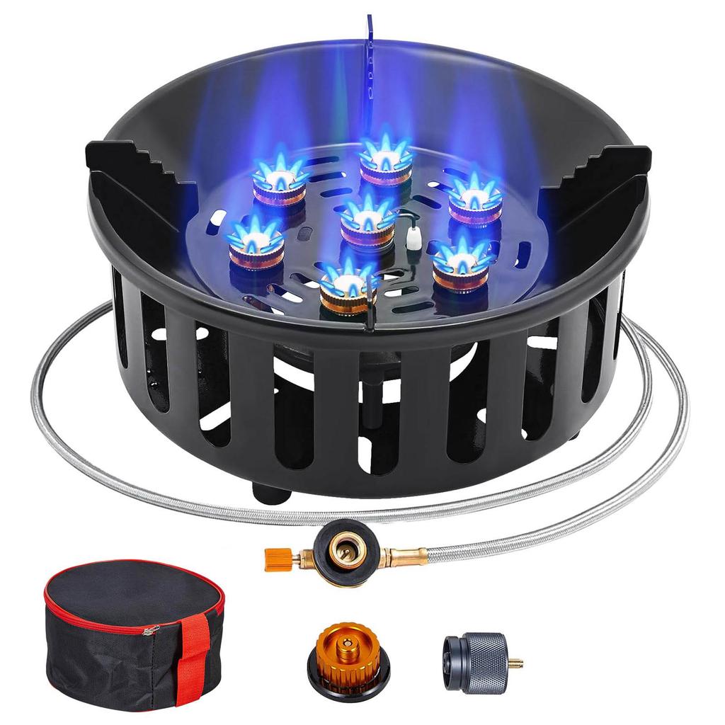 Outdoor Windproof Camping Gas Stove Furnace Burning Propane Burner With Piezoelectric Ignition For Picnic Cooking Hiking Burner