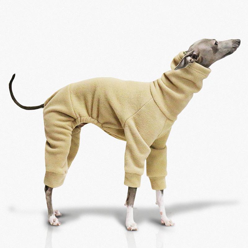 

Whippet Italian Greyhound Clothing Dog Jumpsuit Fleece Winter Turtleneck Stretch Clothes Dog Thickening Coat Pet Clothes S-3XL S хакі
