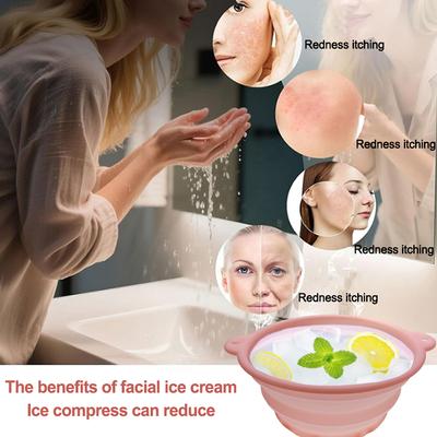 Folding Basin Silicone Facial Ice Bath Bowl Collapsible Silicone Ice Bath Bowl Efficient Washing Basin Silicone Ice Bath Bowl