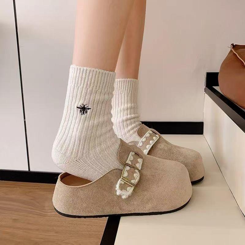 Fashion Versatile Comfortable Retro One-pedal Bag Head Half Slippers Women's 2025 Autumn and Winter New Casual Women's Slippers