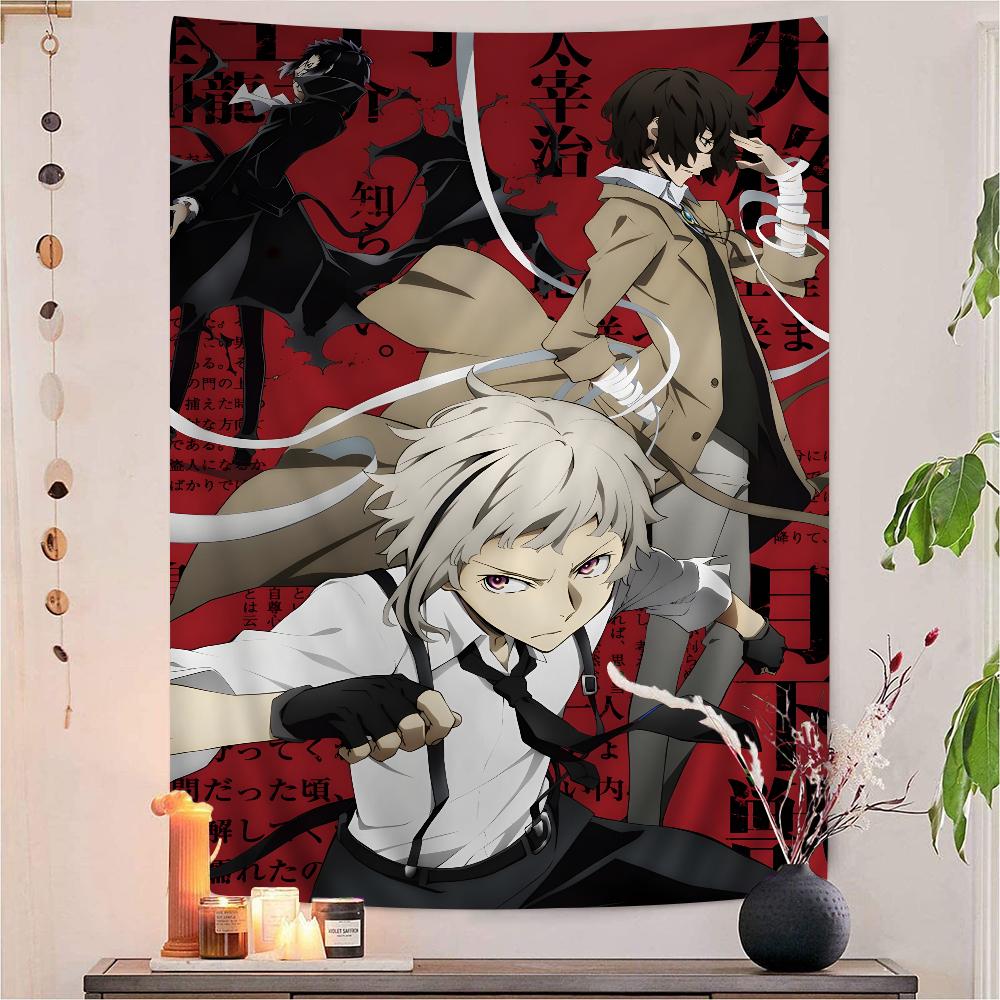Movie DIY Wall Tapestry Japanese Anime Bungo Stray Dogs Hanging Tarot Hippie Wall Rugs Dorm INS Home Decor