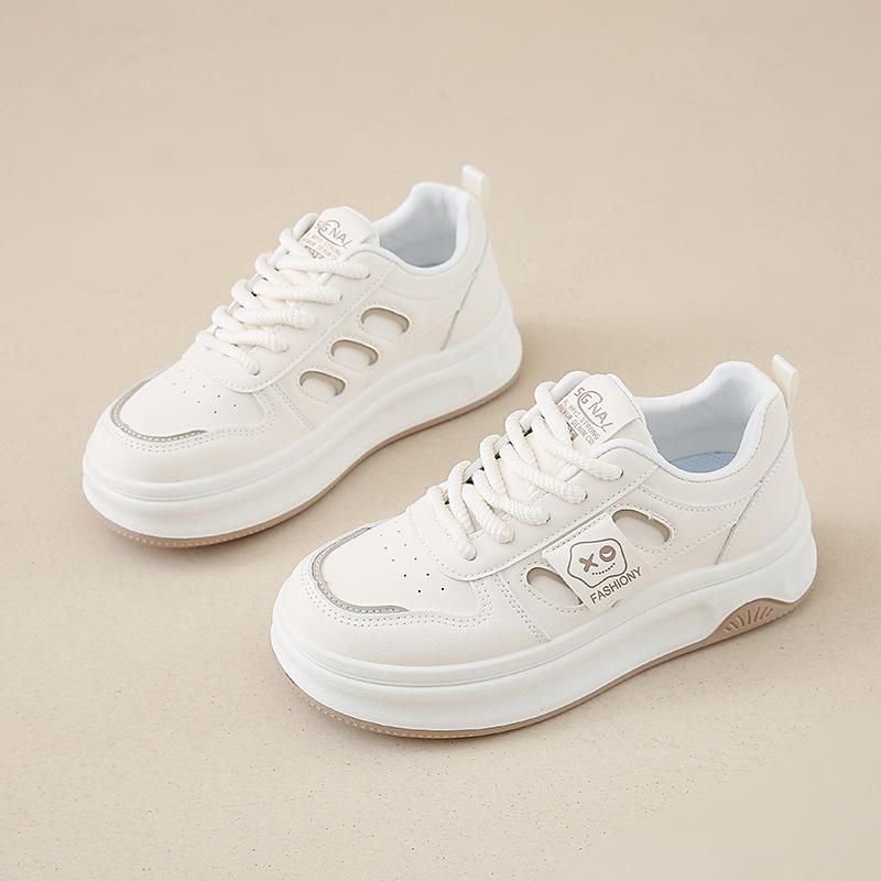 Small Man Thick Sole Height Increase 6cm Small White Shoes Women's Autumn New Versatile Student Casual Board Shoes Leather Sports Shoes