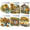 6pcs Diamond Art Christmas Cards DIY 5D Rhinestone Embroidery Arts Cards Kits Handmade Diamond Painting Greeting Thank You Card