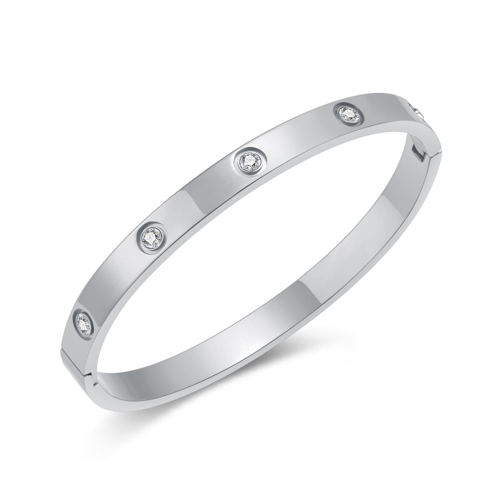 

Модний браслет із нержавіючої сталі для рук із титанової сталі OPK. Дівчина 165mm срібний