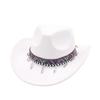 Western Cowboy Hat Jazz Top Hat Concave Men'S And Women'S Party Felt Jazz Hat