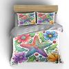 Colorful Starfish with Vibrant Flowers Print Bedding Set 1 Duvet Cover 2 Pillowcases for Adult and Children Luxury Gift