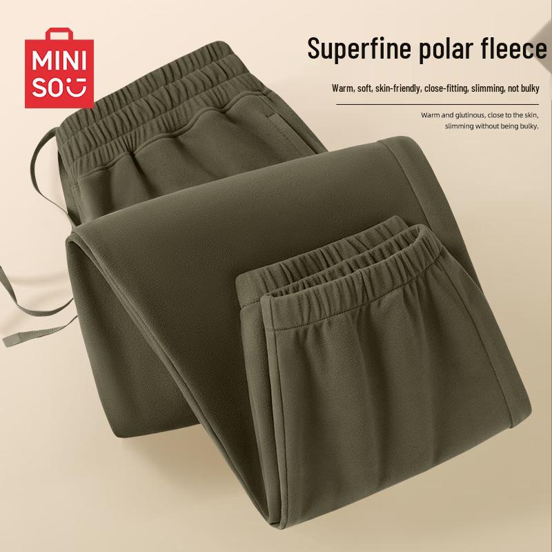 

MINISO Men s Fleece-Lined Jogger Pants XL