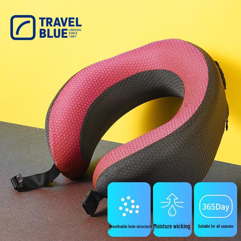 TRAVEL BLUE Honeycomb Breathable Memory Foam U-shaped Travel Pillow