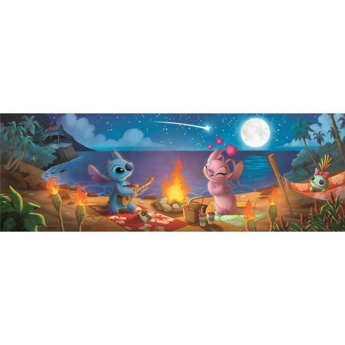 Puzzle 1000 pièces Stitch, Panorama Compact, CLEMENTONI, Dimensions du puzzle 98 x 33 cm
