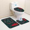 Christmas Bathroom Floor Mat Toilet Three-Piece Set