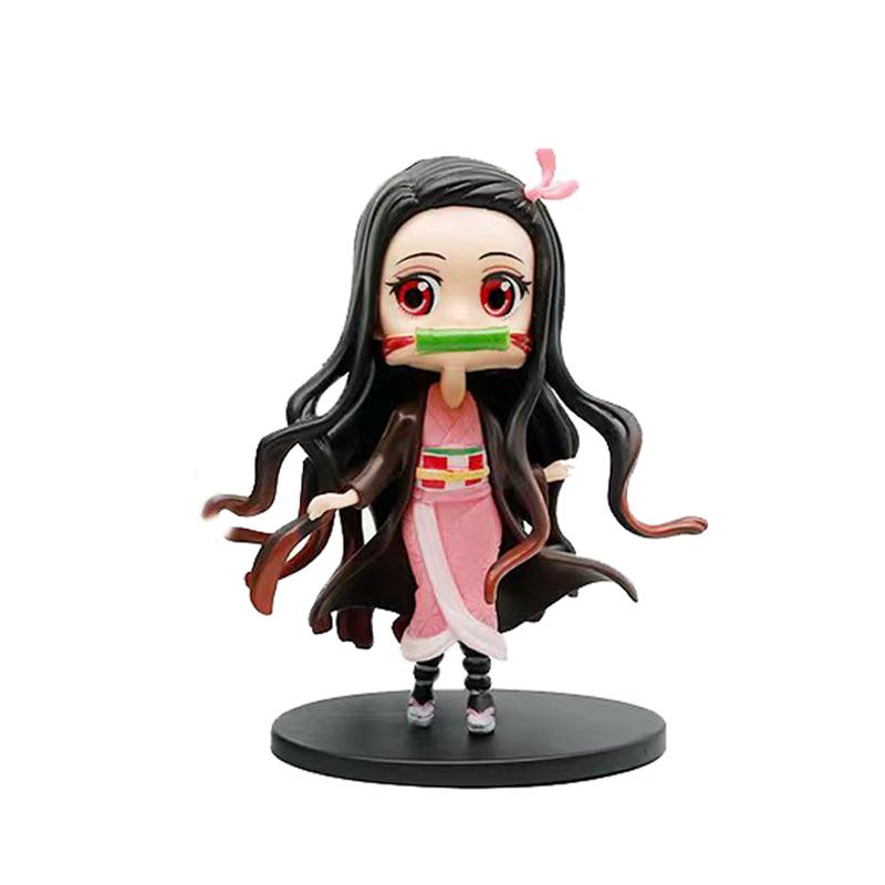 8pcs Anime Demon Slayer blind box Tanjiro Kamado Nezuko cartoon figure PVC model ornament child Christmas Halloween gift