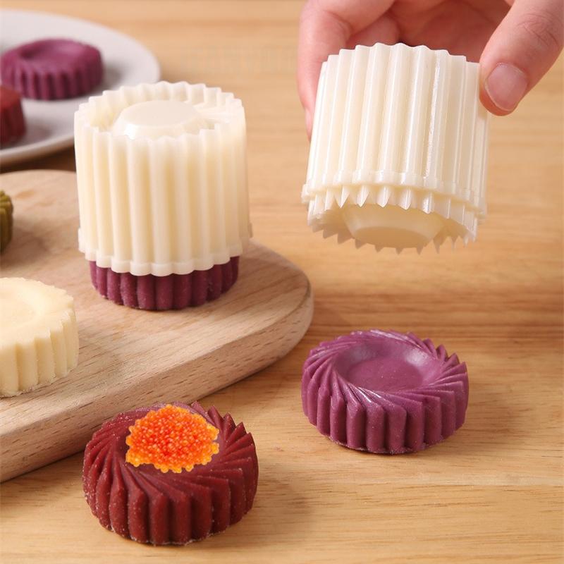 Abnehmbare 2-in-1 Gebäckform Stempel Mondkuchenform Gebäck Kuchen Dekoration Werkzeug Handdruck Heim DIY Party Backen Keksformen 1
