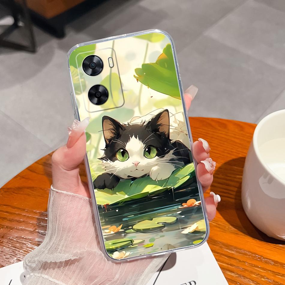 For Oppo A77 A77S Phone Case Colorful Flowers Patterns Back Cover For OppoA77 A77 S 2022 Soft TPU Transparent Silicone Bumper