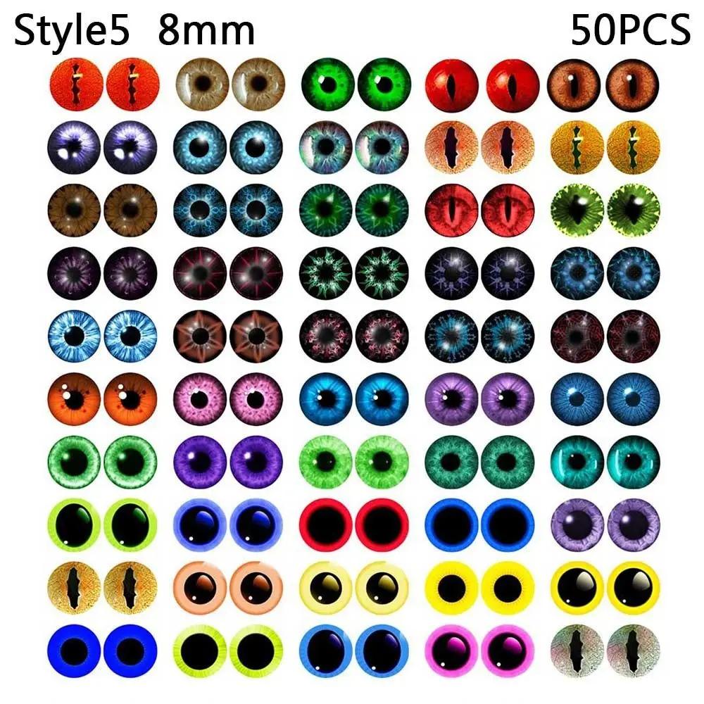 25 párů skleněných panenkových očí Zvířecí DIY řemesla Oční bulvy Pro dinosauří oční doplňky Výroba šperků Ruční výroba 8mm/10mm