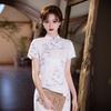 Improved cheongsam 1011 spring and summer new temperament high-end young girl beautiful dress gentle white daily