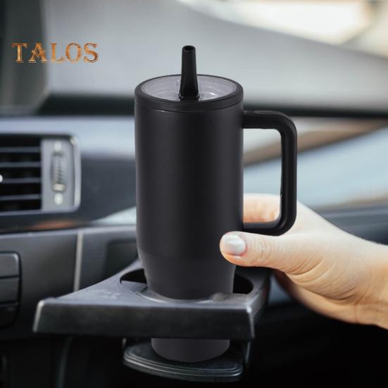 40 Oz Thermal Cup Stainless Steel Tumbler with Flip Straw Leakproof Insulated Travel Mug with Handle for Home Office Car