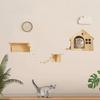 Wooden wall-mounted cat tree with sisal scratching posts Cat hammock Staircase Cat jumping, play and climbing frame