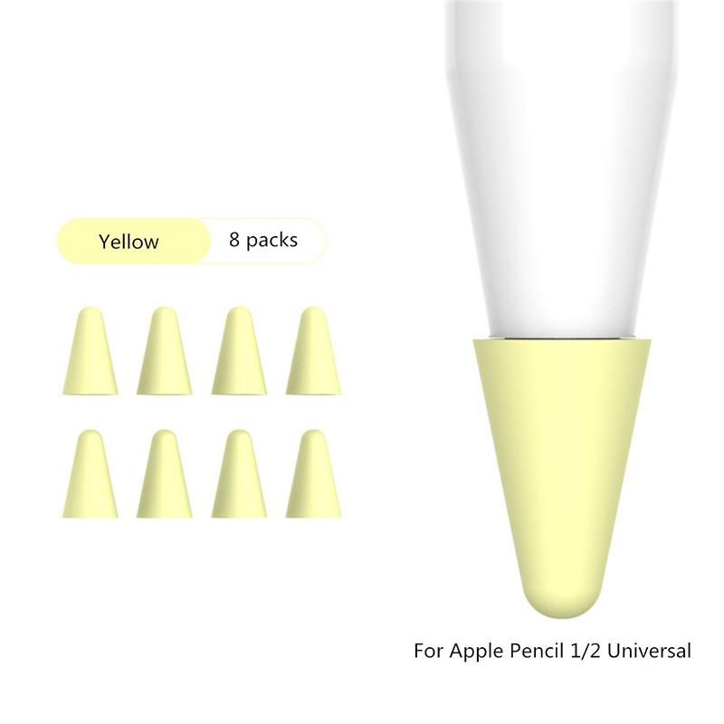 8pcs Soft Silicone Replacement Tip Case For Apple Pencil Touch Screen Stylus Pen Case Nib Protective Cover For Apple Pencil 1 2