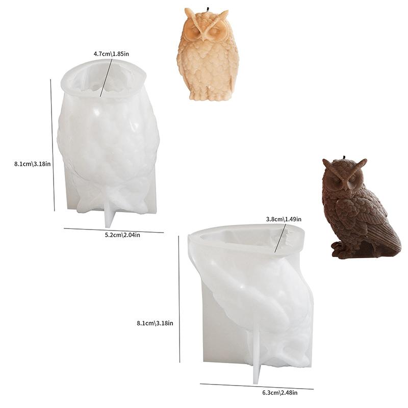 Owl Resin Mold 3D Animal Silicone Molds Soap Mould Candle Mold Silicone Mold For Candle Making Diy Owl Candle Moulds