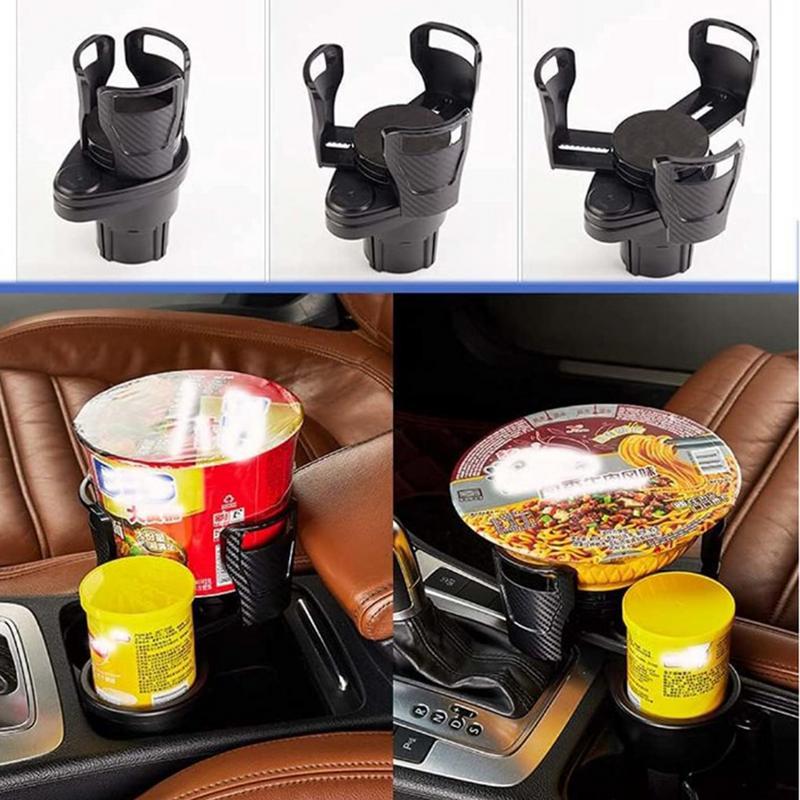 Drink Holder For Car 2 Layers Rotatable Cup Holder Expander For Car Multifunctional Car Cup Expander Space Saving Decorative