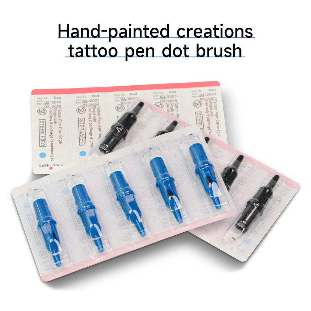 20pcs Ballpoint Tattoo Cartridge Needles 5 Colors Tattoo Practice Needles Beginner Designer Drawing Practice for Tattoo Machine