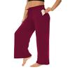 Plus Size Wide-Leg Straight-Leg Casual Pants with Pockets Women's Loose Drawstring Wide-Leg Pants