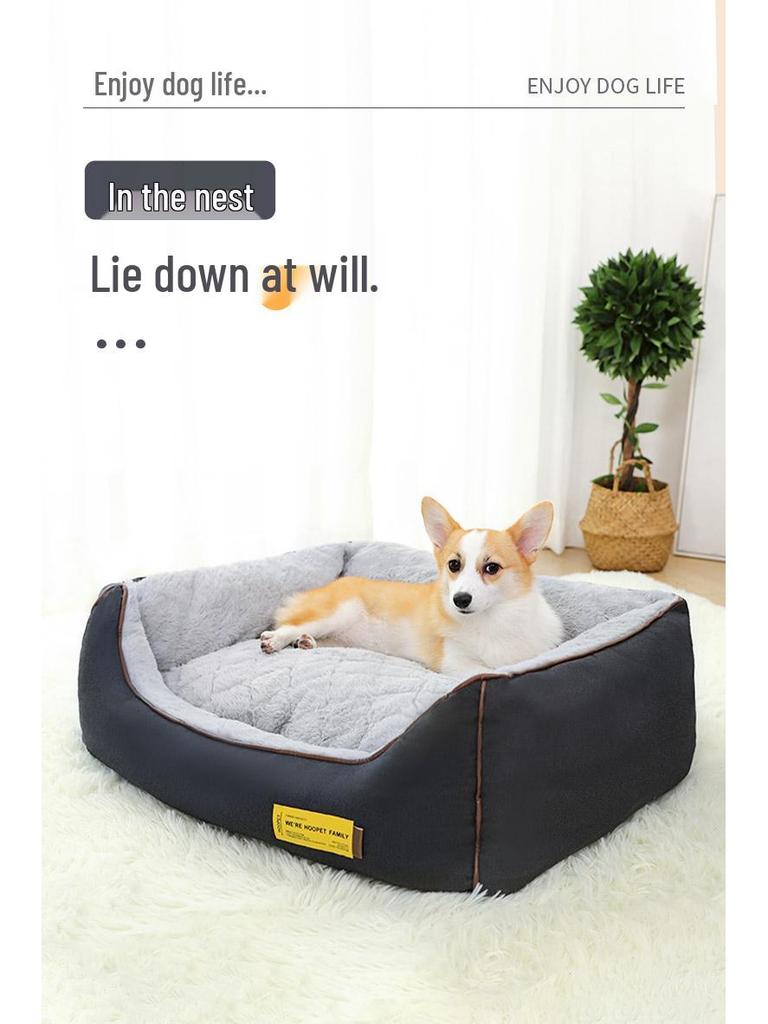 Winter Warm Corgi Dog Bed: Removable & Washable Pet Sofa for Small/Medium Dogs