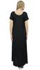 Bimba Women's Asymmetrical Hem Black Summer Maxi Pockets Dress With Scarf-10