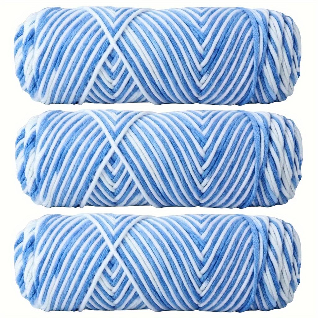 Vibrant 3pcs Yarn Bundle Soft & Thick 8-Strand Acrylic for DIY Knitting and Crochet, Ideal for Hats, 10.05oz Total